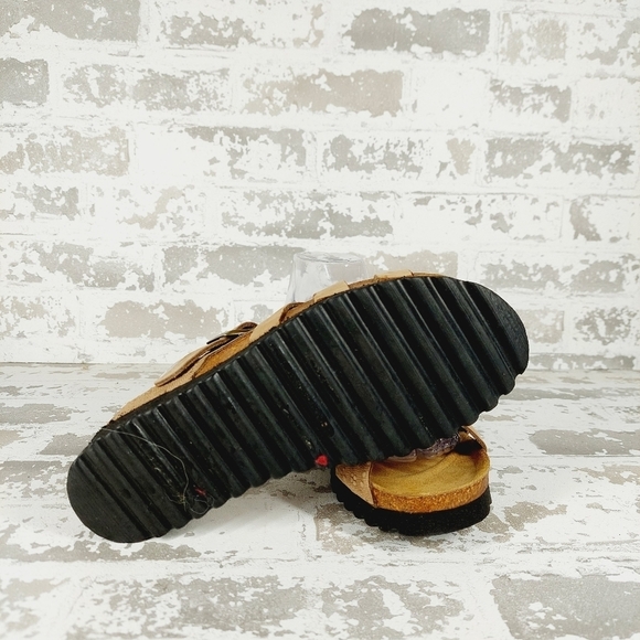 Spring Step Women's Tan Leather Adjustable Strap With Buckle Cork Sandals V323 - Picture 5 of 7